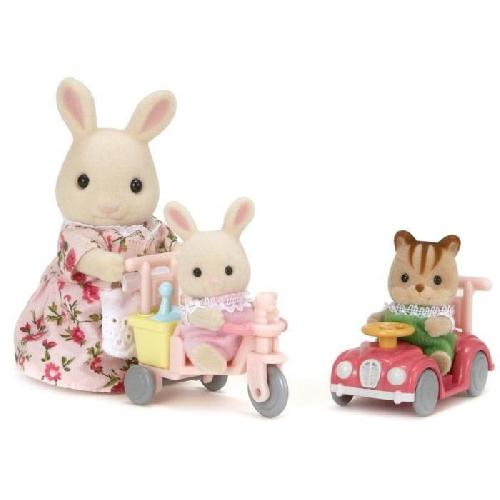 Figurine Miniature - Personnage Miniature SYLVANIAN FAMILIES - TRICYCLE & MINI VOITURE BEBES - Jaune - Sets prets a jouer