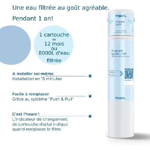 Filtre Pour Carafe Filtrante Systeme filtration a eau BRITA - MyPure Slim - Cartouche de rechange - Jusqu'a 1 an d'eau filtree