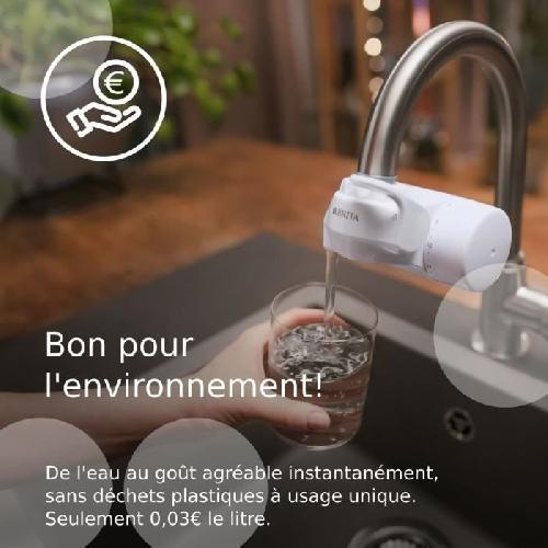 Filtre Pour Carafe Filtrante Systeme filtration a eau BRITA - ON TAP - Filtre de rechange - Jusqu'a 4 mois d'eau filtree