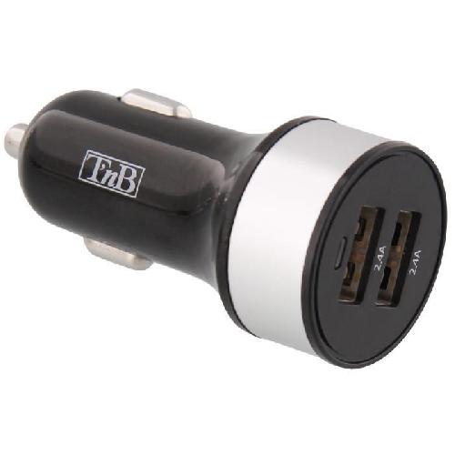 Chargeur - Adaptateur Alimentation Telephone T'NB AcgpCar48 Chargeur Allume-Cigare Double USB 4.8 A Noir