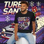 T-shirt T-shirt Turbo Santa Pixel Art voitures style retro geek