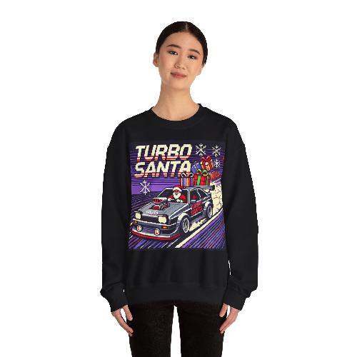 Sweatshirt T-shirt Turbo Santa Pixel Art voitures style retro geek