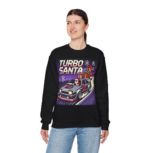 Sweatshirt T-shirt Turbo Santa Pixel Art voitures style retro geek