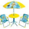 Table Activite - Jouet D'activite Salon de jardin pour enfants - FUN HOUSE - MARSUPILAMI - Jaune - 2 chaises pliantes - Parasol