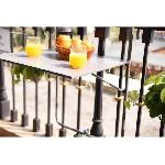 Table De Jardin Vendue Seule Table de balcon en Acier - Rabattable et Hauteur ajustable - 60 x 78 x 86-101 cm - Gris