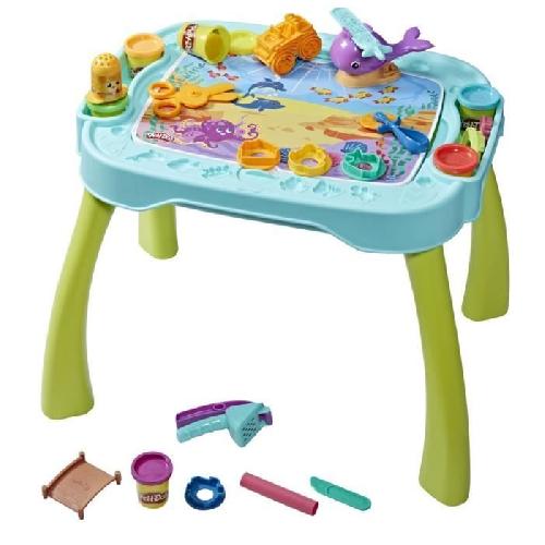 Jeu De Pate A Modeler Table de création Play-Doh réversible pour enfants avec 15 accessoires et 6 pots de pâte a modeler. Play-Doh Starters