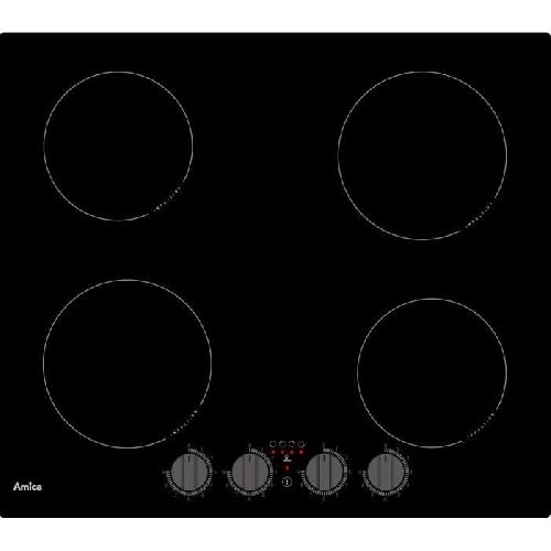 Table - Plaque De Cuisson - Induction Table de cuisson induction - AMICA - 4 zones - 6 kW - L59 x P52 cm - Noir - AIM3540