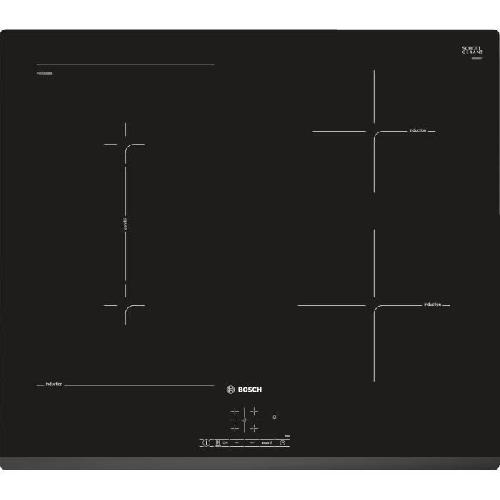 Table - Plaque De Cuisson - Induction Table induction BOSCH - Affichage digital - Commande TouchSelect -+--- - Devant biseaute - 4 foyers - 60 cm - PVS631BB5E