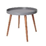 Table plateau ronde - Gris - L 50 x P 50 x H 50 cm