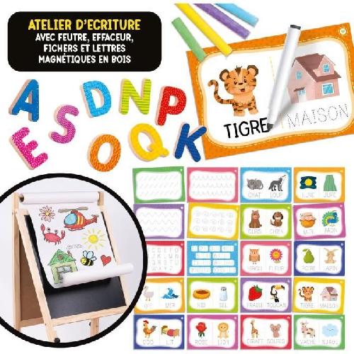 Jeu D'apprentissage Tableau évolutif - LISCIANI - Montessori - Grand tableau en bois - Réglable et magnétique - Activités éducatives