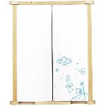 Tableau Enfant Tableau Triptyque Mural en Bois Naturel - JEUJURA - Ardoise Centrale et Volets Craie/Feutre. Accessoires Inclus. 82x56 cm