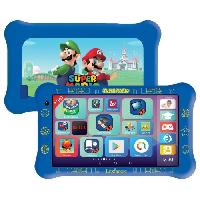 Tablette Enfant - Accessoire Tablette Tablette Lexibook 7 Super Mario - Housse de Protection - Contrôle Parental - Bleu
