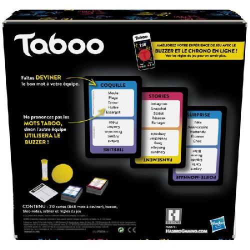 Jeu De Societe - Jeu De Plateau Taboo Classique. Jeu de société. Le jeu des mots interdits. pour ados et adultes. des 13 ans. Hasbro Gaming