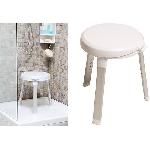 Tabouret de douche VITAEASY avec assise rotative - Assise pivotant a 360o - Diametre assise - 35 cm - Blanc