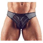 Tanga Homme Noir Transparant a Rayures - M