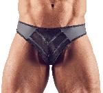 Dessous Tanga Homme Noir Transparant a Rayures - S