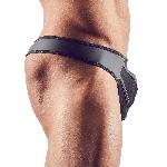 Dessous Tanga Homme Noir Transparant a Rayures - S