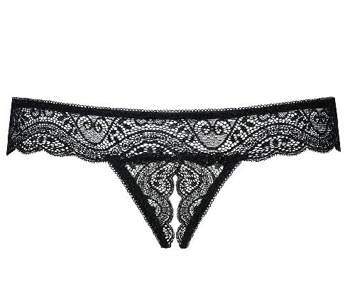Dessous Tanga Ouvert Noir Miamor - Taille S M