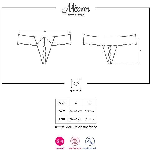 Dessous Tanga Ouvert Noir Miamor - Taille S M