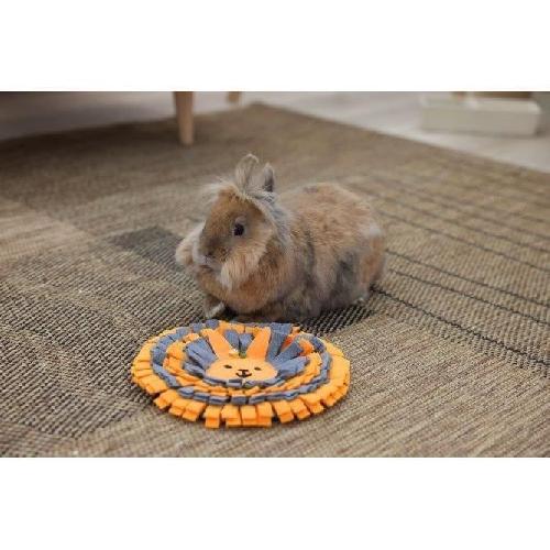 Accessoire De Cage - Abri Petit Animal Tapis a renifler pour lapins - KERBL - Ø25 cm - Prise ludique - Antidérapant