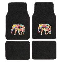 Tapis De Sol 4 Tapis moquette Indian Elephant - Noir Tissu