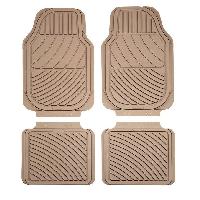 Tapis De Sol Jeu de 4 Tapis de sol caoutchouc PVC Universels Beige - CARAT10 Tapis De Sol Jeu de 4 Tapis de sol caoutchouc PVC Universels Beige - CARAT10