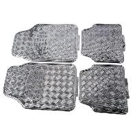 Tapis De Sol Jeu de 4 Tapis de sol PVC Look Aluminium - Universels - Carbone