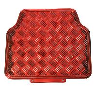 Tapis De Sol Jeu de 4 Tapis de sol PVC Look Aluminium - Universels - Rouge