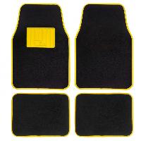 Tapis De Sol Jeu De Tapis Moquette 400g-M2 Drive Noir-Jaune 4pcs - Universel - Swiss Drive