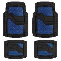 Tapis De Sol Jeu De Tapis Pvc Ultimate Signature Noir-Bleu Mate. 4pcs - Swiss Drive