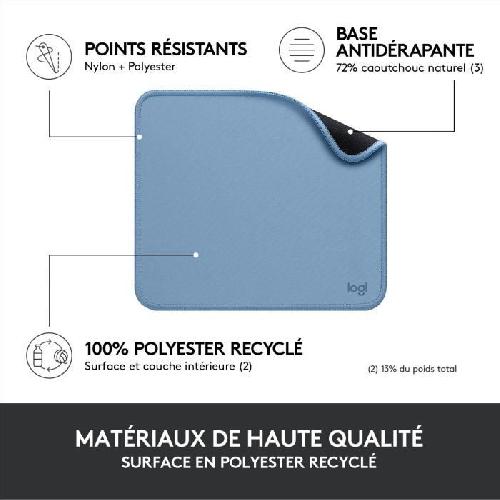 Tapis De Souris Tapis de souris durable - Logitech - Serie Studio - Glissement facile - Bleu Gris