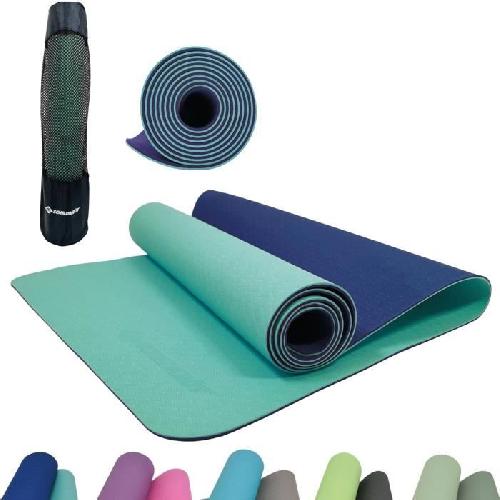 Tapis De Sol - Tapis De Gym - Tapis De Yoga Tapis de yoga - FITNESS - SCHILDKROT - 180 x 61 cm - 4 mm - Sac inclus - Vert - Bleu