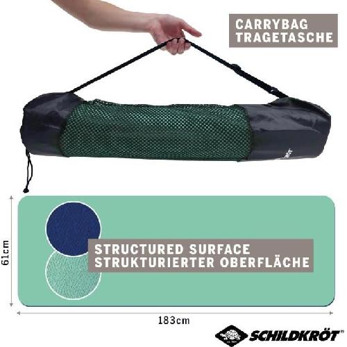 Tapis De Sol - Tapis De Gym - Tapis De Yoga Tapis de yoga - FITNESS - SCHILDKROT - 180 x 61 cm - 4 mm - Sac inclus - Vert - Bleu