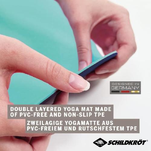 Tapis De Sol - Tapis De Gym - Tapis De Yoga Tapis de yoga - FITNESS - SCHILDKROT - 180 x 61 cm - 4 mm - Sac inclus - Vert - Bleu