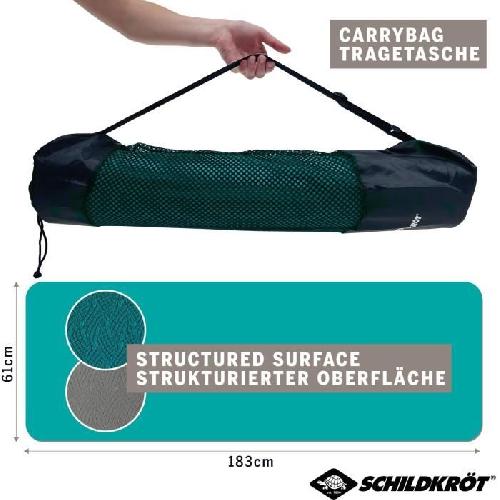 Tapis De Sol - Tapis De Gym - Tapis De Yoga Tapis de yoga - FITNESS - SCHILDKRÖT - 183 x 61 cm - 4 mm - Sac inclus - Bleu / Gris