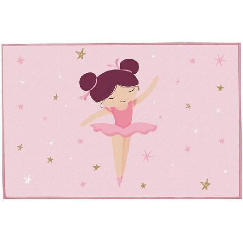 Peluche Tapis - FUN HOUSE - Danseuse Ballerine - 120 x 80 cm - Rose - Rectangulaire - Enfant