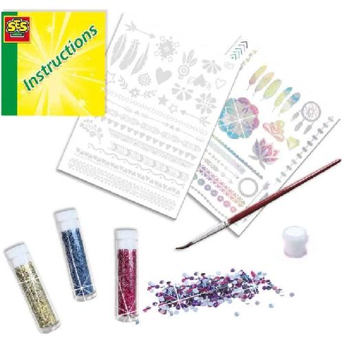 Jeu De Tatouage Tatouages glamour 3 en 1 - SES CREATIVE - Multicolore - Blanc - Pour enfants des 5 mois