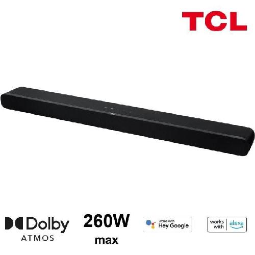 Barre De Son TCL TS8211 - Barre de son Dolby Atmos 2.1 avec caissons de basse intégrés - 260W - HDMI - Chromecast intégré - Compatible Alexa