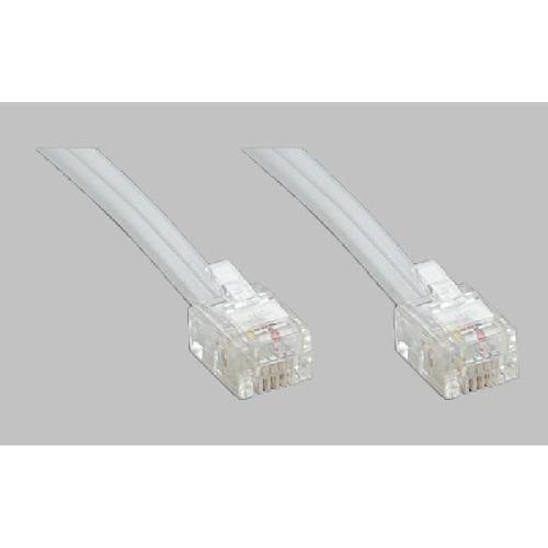 Cable - Adaptateur Reseau - Telephonie TECHNIMEDIA 9139TM03 Cable RJ11 Haut-Debit ADSL - 5 m - Blanc