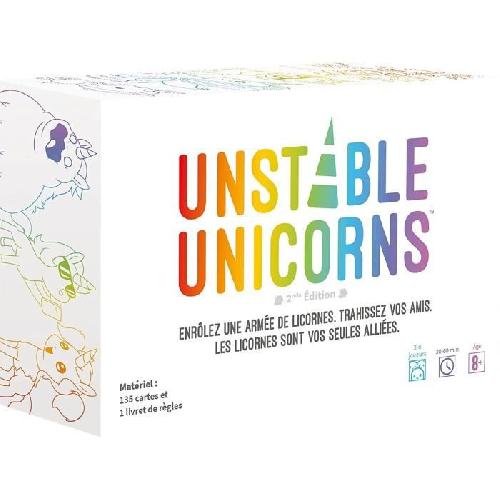 Jeu De Societe - Jeu De Plateau TeeTurtle | Unstable Unicorns | Jeu de société | a partir de 8 ans | 2 a 8 joueurs | 30 a 60 minutes