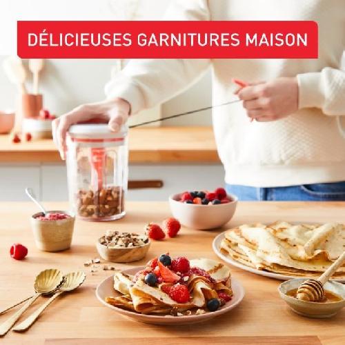 Bol Mixer - Bol A Preparation TEFAL Crepes Express Melangeur pate a crepes. Preparation en 2 minutes. Sans grumeaux. 3 recettes graduees integrees K1844404