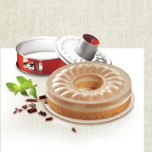 Moule A Gateau - Patisserie TEFAL Delibake Moule a saravin a charniere 19 cm. Acier carbone. Démoulage facile. Rouge J1642014