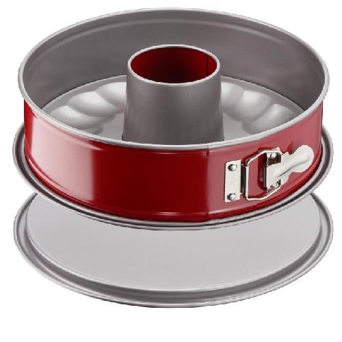 Moule A Gateau - Patisserie TEFAL Delibake Moule a saravin a charniere 25 cm. Acier carbone. Démoulage facile. Rouge J1642614