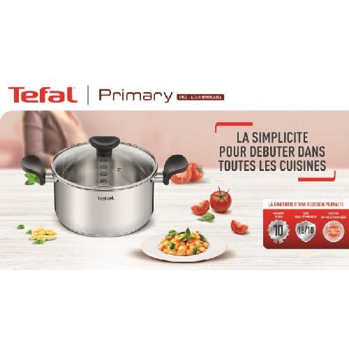 Casserole TEFAL E3082404 PRIMARY casserole inox 20 cm / 3 L + couvercle / compatible induction