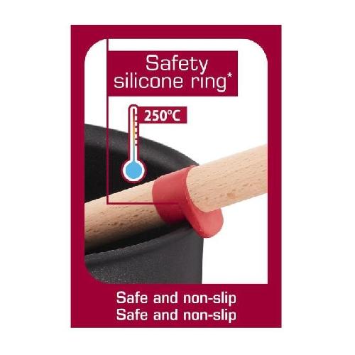 Spatule - Maryse - Rateau A Crepe TEFAL INGENIO Cuillere en bois de Hetre et silicone Platinium 32 cm K2300514