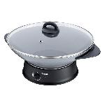 TEFAL Wok Fondue. Thermostat reglable. Revetement antiadhesif. 8 fourchettes incluses. Compact. Fabrique en France WK302013