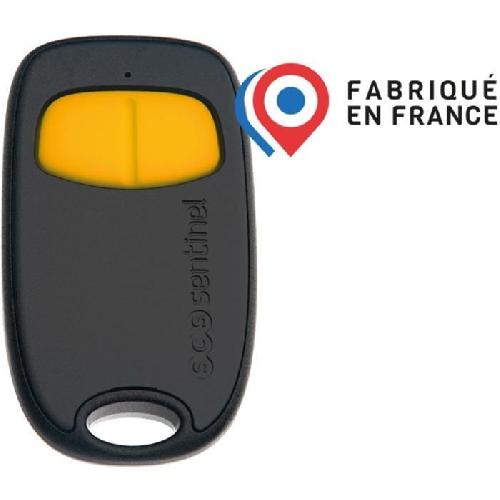 Accessoire Pour Motorisation De Portail Télécommande 2 canaux - SCS SENTINEL - SimplyControl - Jaune. portée 40m. fréquence 433.92 MHz. pile lithium CR2032 incluse