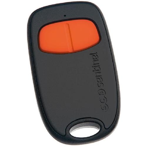 Accessoire Pour Motorisation De Portail Télécommande 2 canaux - SCS SENTINEL - SimplyControl - Orange. portée 40m. fréquence 433.92 MHz. pile lithium CR2032 incluse