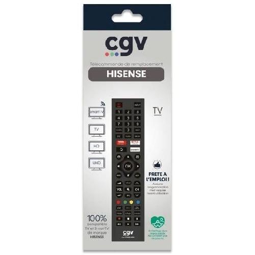 Telecommande Tv - Video - Son Télécommande de remplacement - CGV - FIDELIO Hisense - Pour téléviseurs Hisense - Sans programmation - Prete a l'emploi