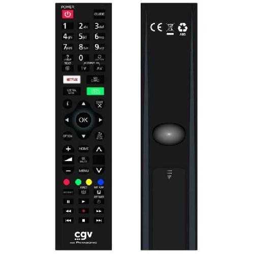 Telecommande Tv - Video - Son Télécommande de remplacement - CGV - FIDELIO Panasonic - Pour téléviseurs Panasonic - Sans programmation - Prete a l'emploi